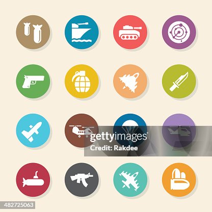 Military Icons - Color Circle Series Military Icons - Color Circle Series