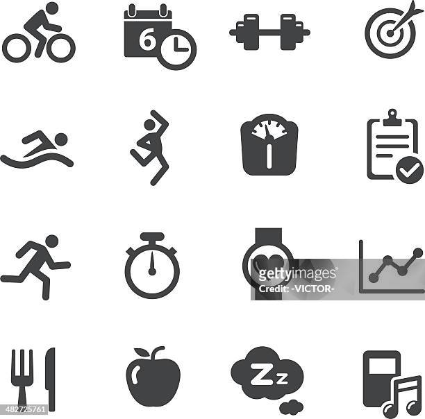 fitness icons - acme series - mass unit of measurement stock illustrations