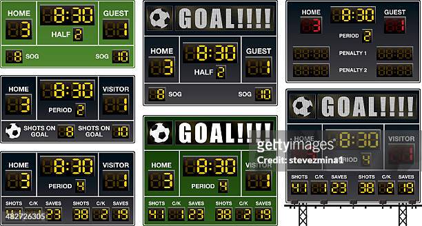 soccer scoreboards - electronic scoreboard stock illustrations