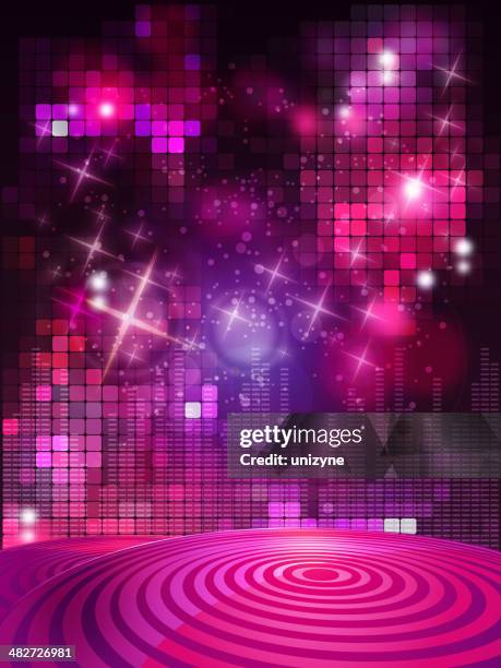 ilustraciones, imágenes clip art, dibujos animados e iconos de stock de entretenimiento fondo con linternas - baile de discoteca