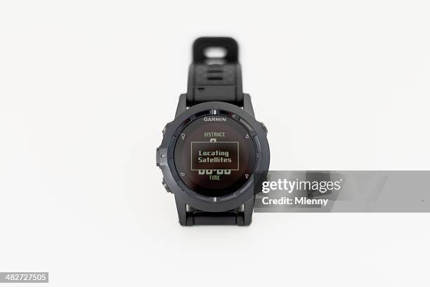 modern gps smart watch garmin tactix - garmin-global-positioning-system stock pictures, royalty-free photos & images