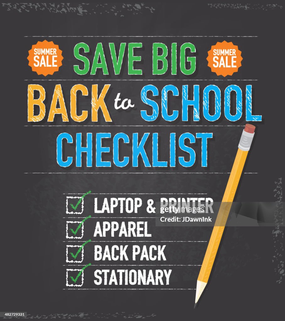 Back to school checklist design template