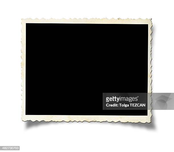 blank old photo paper - ansichtskaart stockfoto's en -beelden