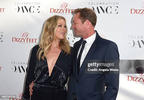 Actress Christina Applegate and bassist Martyn LeNoble attend the 5th Annual Celebration of Dance Gala presented By The Dizzy Feet Foundation at Club...