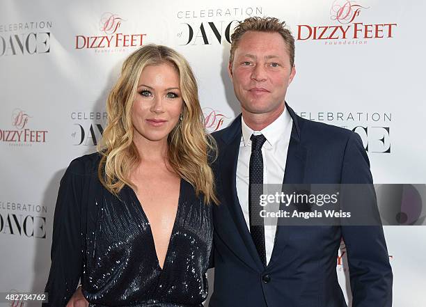 Actress Christina Applegate and bassist Martyn LeNoble attend the 5th Annual Celebration of Dance Gala presented By The Dizzy Feet Foundation at Club...