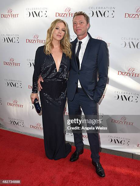 Actress Christina Applegate and bassist Martyn LeNoble attend the 5th Annual Celebration of Dance Gala presented By The Dizzy Feet Foundation at Club...