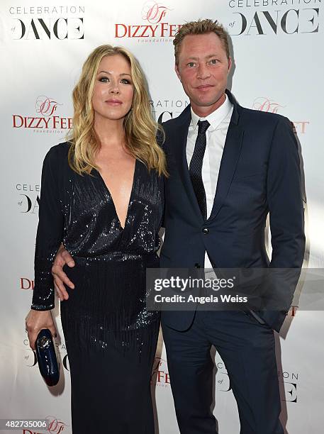 Actress Christina Applegate and bassist Martyn LeNoble attend the 5th Annual Celebration of Dance Gala presented By The Dizzy Feet Foundation at Club...