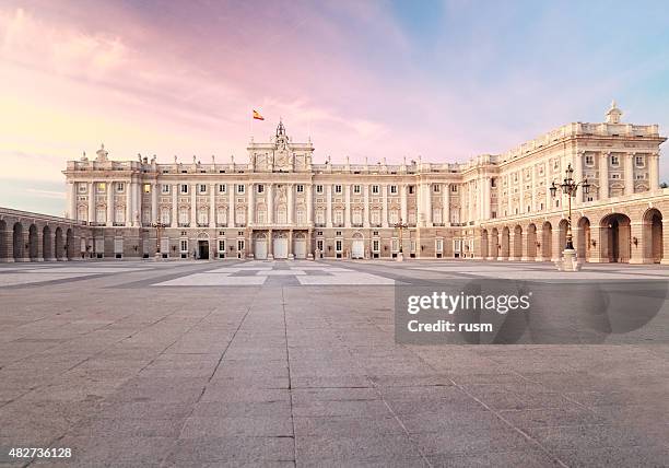 royal palace of madrid - madrid plaza stock pictures, royalty-free photos & images