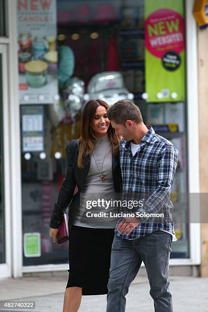 Australian Cricket Team Captain Michael Clarke and his wife Kyly Clarke are seen on July 11, 2015 in Cardiff, Wales.