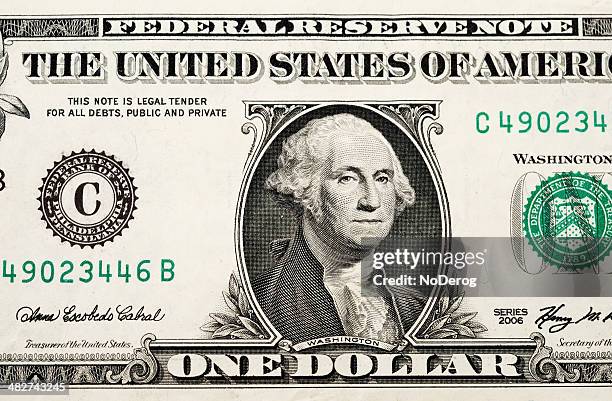usa währung one dollar bill - us dollar geldschein stock-fotos und bilder