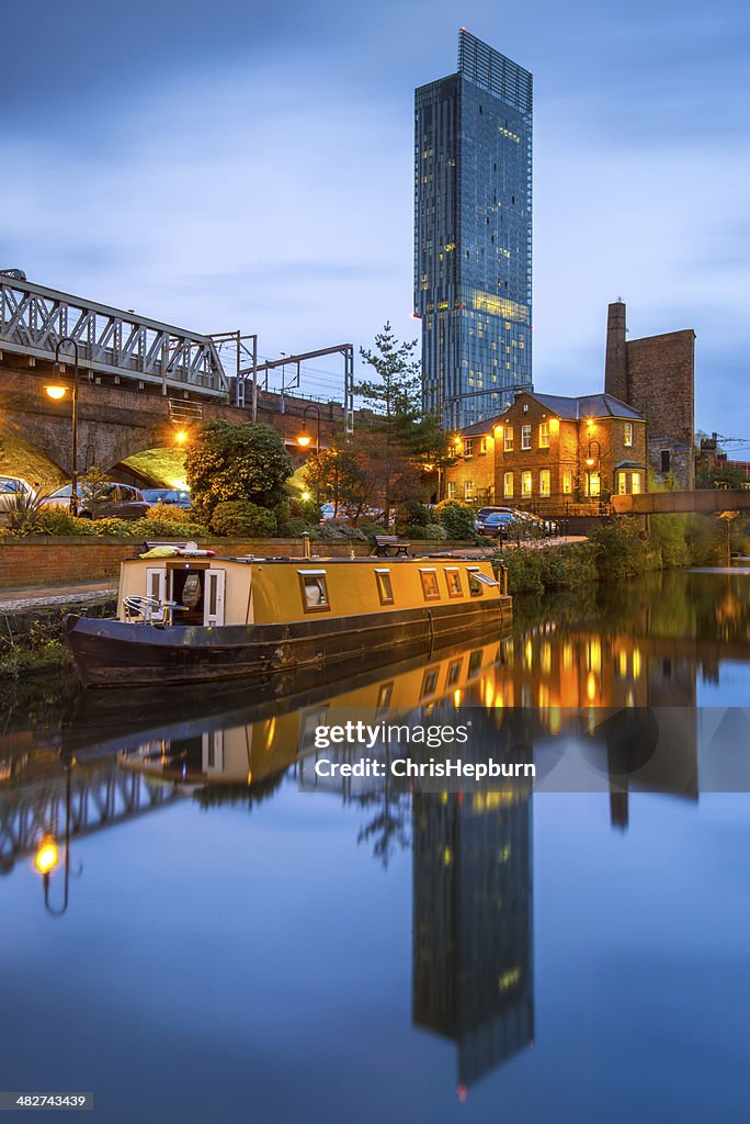 Paisaje de la ciudad de Manchester, Inglaterra, Reino Unido