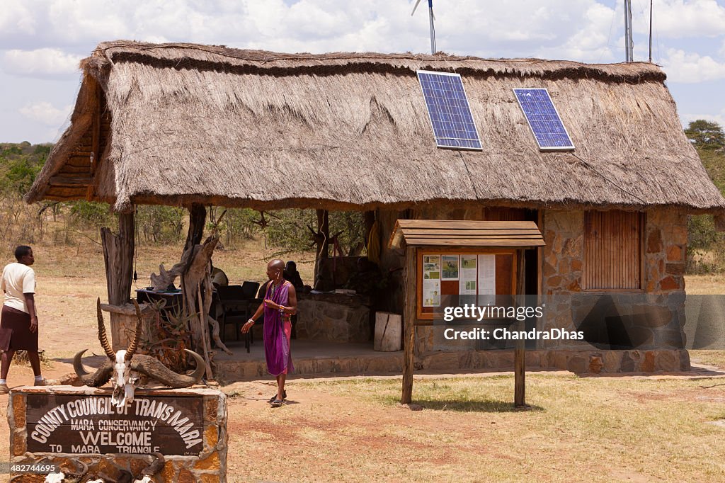 Masai Mara, Kenya: The Rustic Border Check-point Between Two Kenyan Counties On The Great Rift Valley