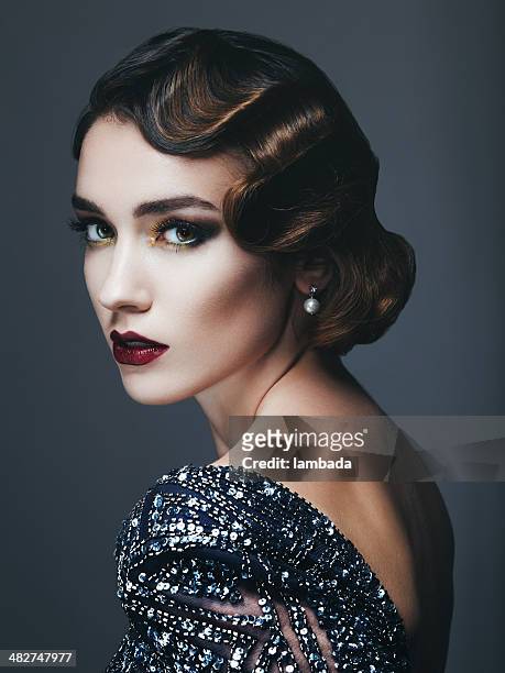 glam retro diva - actress portrait stock pictures, royalty-free photos & images