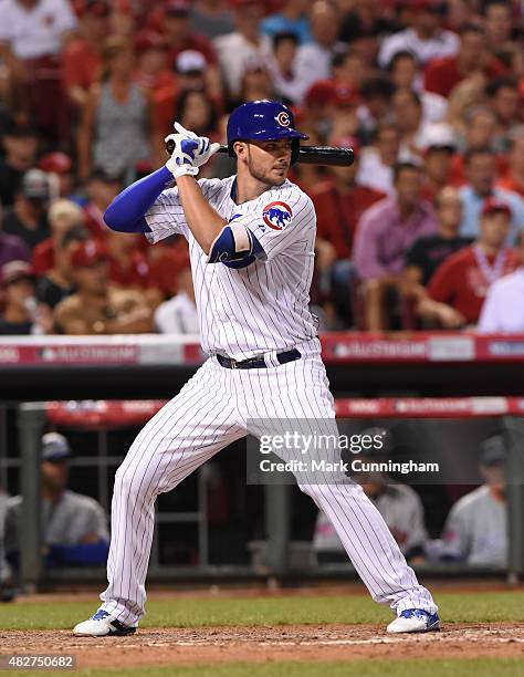 National League All-Star Kris Bryant of the Chicago Cubs bats during the 86th MLB All-Star Game at Great American Ball Park on July 14, 2015 in...