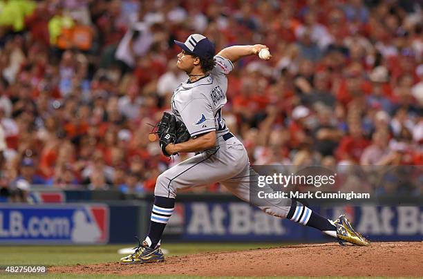 American League All-Star Chris Archer of the Tampa Bay Rays pitches during the 86th MLB All-Star Game at Great American Ball Park on July 14, 2015 in...