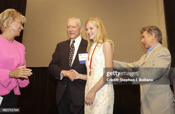 Left to right, Reve Walsh, Senator Orin Hatch ,Elizabeth Smart and John Walsh attend the National Center for Missing and Exploited Children's 9th...