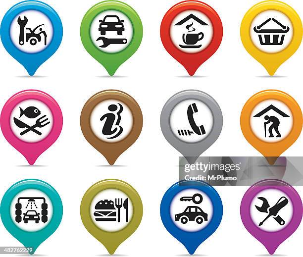 navimaco collection | services - auto mechanic white background stock illustrations