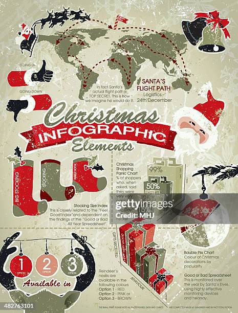 christmas infographic elements with text - comic font stock illustrations