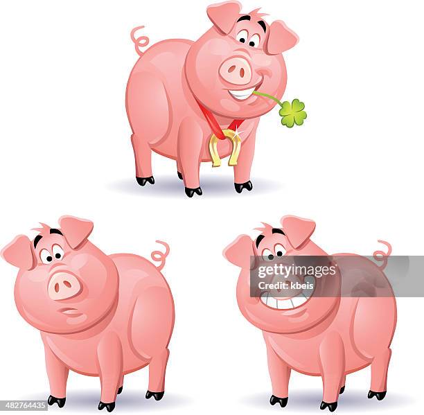 stockillustraties, clipart, cartoons en iconen met pigs 2 - year of the pig