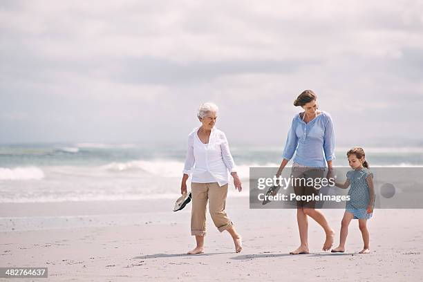 sauntering across the sand - three girls at beach stock pictures, royalty-free photos & images