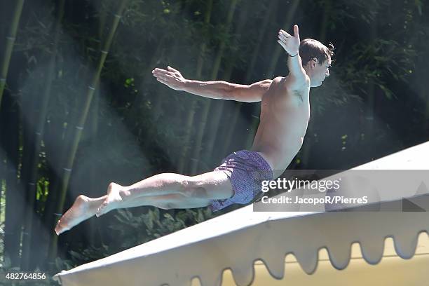 Pierre Casiraghi is seen on August 2, 2015 in STRESA, Italy.