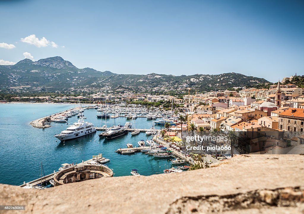 The village and touristic harbor of Calvi, Corsica