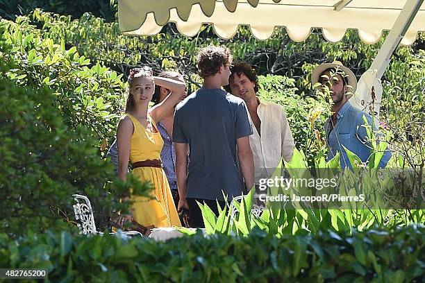 Pierre Casiraghi and Beatrice Borromeo are seen on August 2, 2015 in STRESA, Italy.