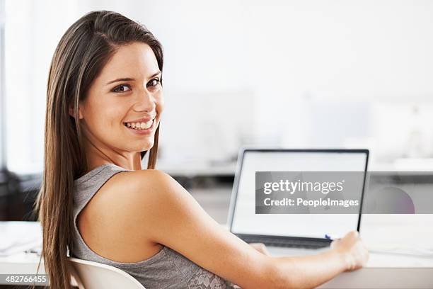 i approve of the internet - business woman looking over shoulder stock pictures, royalty-free photos & images