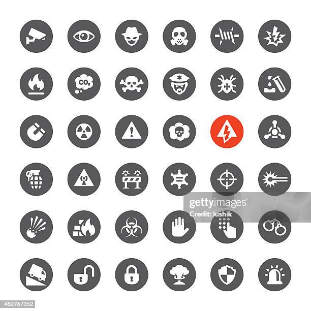 security and danger vector icons - nuclear explosion icon stock illustrations