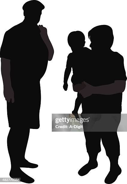 stockillustraties, clipart, cartoons en iconen met my grandma - grandfather silhouette