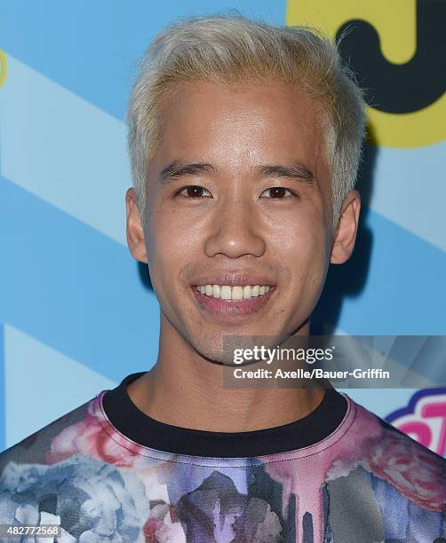 Jared Eng arrives at Just Jared's Summer Bash Pool Party 2015 on July 18, 2015 in Los Angeles, California.