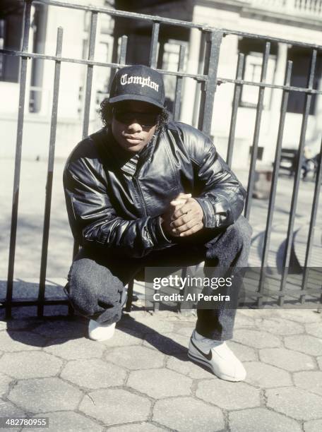 Rapper Eazy-E poses for a portrait in April 1989 in Union Square in New York, New York.