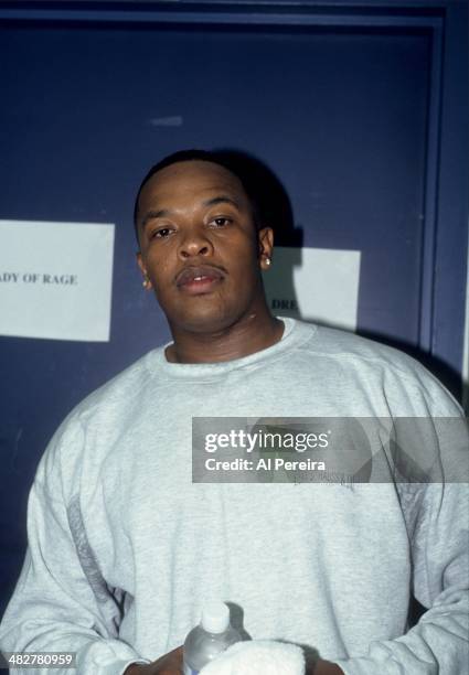 Rapper Dr. Dre backstage at the Source Awards which were held at Madison Square Garden on August 3, 1995 in New York, New York.