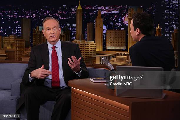 Episode 0035 -- Pictured: Political commentator Bill O'Reily during an interview with host Jimmy Fallon on April 4, 2014 --