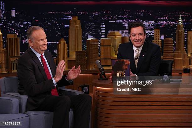 Episode 0035 -- Pictured: Political commentator Bill O'Reily during an interview with host Jimmy Fallon on April 4, 2014 --