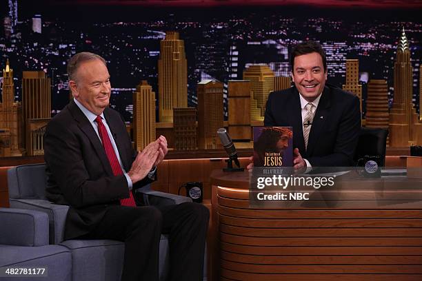 Episode 0035 -- Pictured: Political commentator Bill O'Reily during an interview with host Jimmy Fallon on April 4, 2014 --