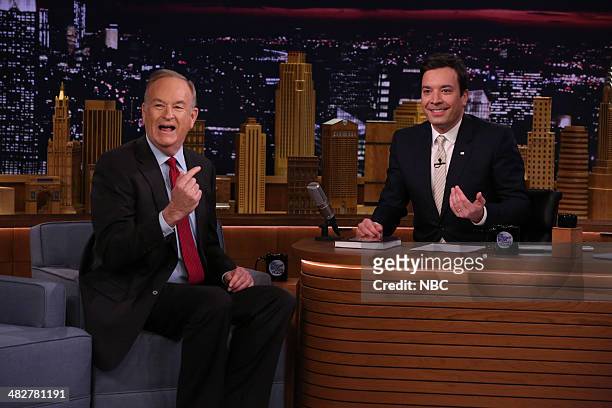 Episode 0035 -- Pictured: Political commentator Bill O'Reily during an interview with host Jimmy Fallon on April 4, 2014 --