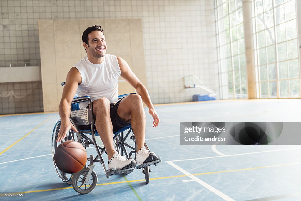 Basketball player in wheelchair