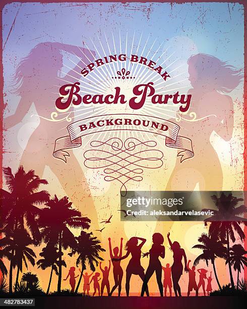 beach party - spring break stock illustrations