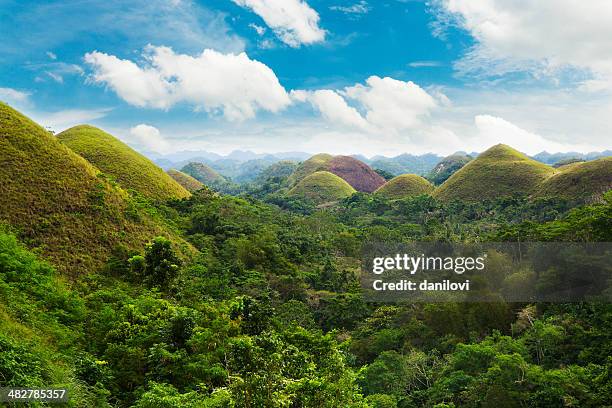 collines de chocolat - visayan islands photos et images de collection