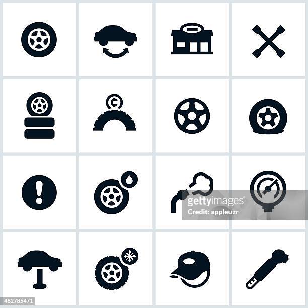 reifen shop symbole - auto repair shop stock-grafiken, -clipart, -cartoons und -symbole