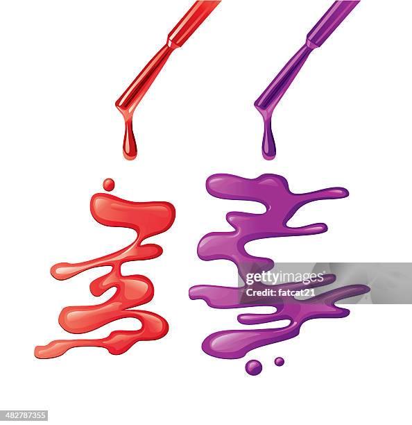 nail lacquer - nail polish spill stock illustrations