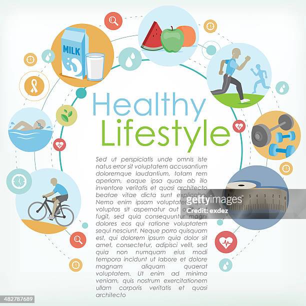 healthy life copyspace - eating healthy stock illustrations