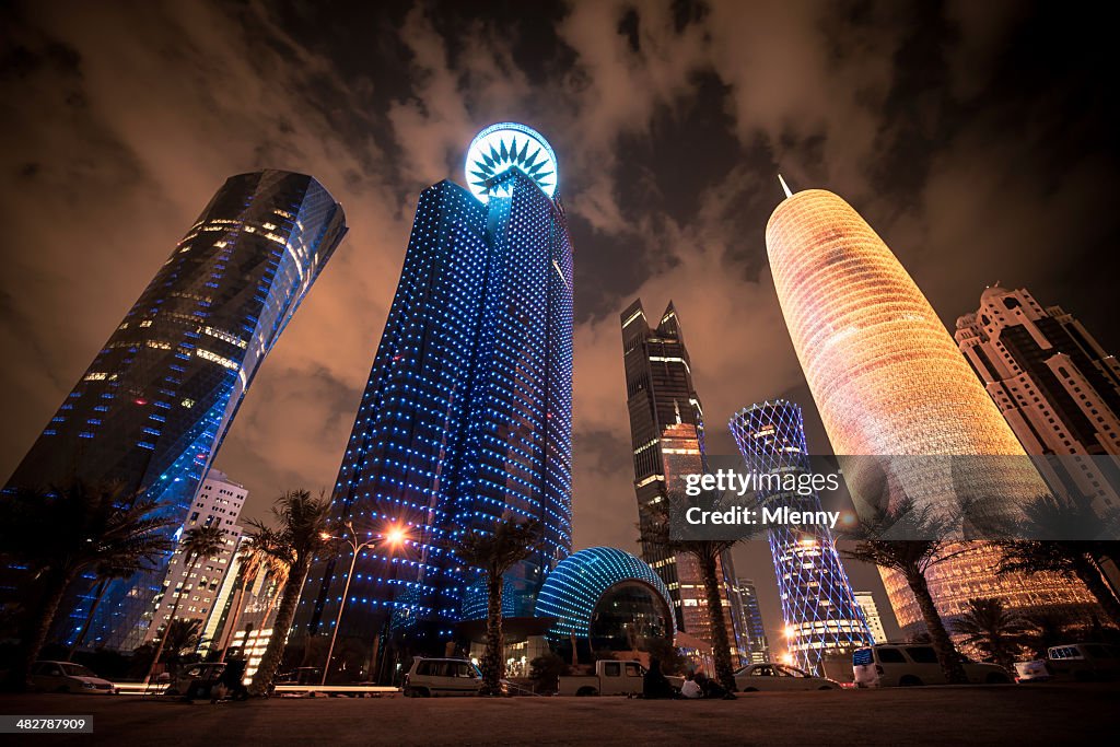 Corniche Doha Qatar Modern Urban Skyscrapers