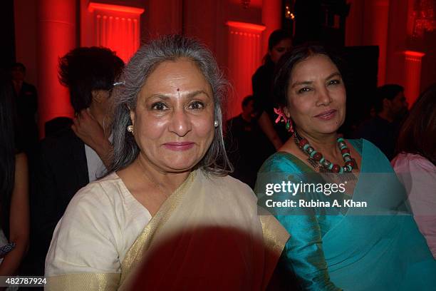 Bollywood legends Jaya Bachchan and Shabana Azmi at the Fashion Design Council of India's Amazon India Couture Week 2015's finale show by designer...
