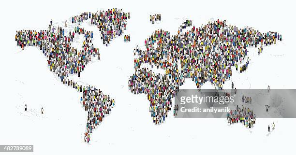 people of the earth - world map globe 幅插畫檔、美工圖案、卡通及圖標