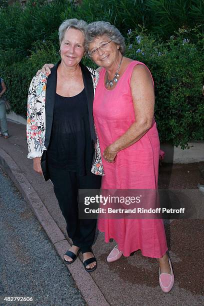 Daughter of Gerard Philippe, Producer Anne-Marie Philipe and President of Ramatuelle Festival Jacqueline Franjou attend the 'Madame Foresti' show of...