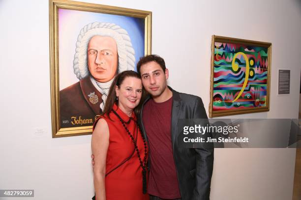 Lee Bowers, and Matthew Sterling Nye attend the Jack Kevorkian art exhibit at Gallerie Sparta in Los Angeles, California on April 3, 2014.