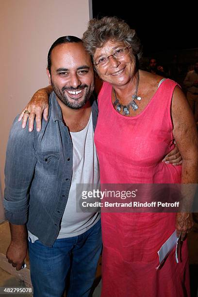 Humorist Jerome Commandeur and President of Ramatuelle Festival Jacqueline Franjou attend the 'Madame Foresti' show of Humorist Florence Foresti...