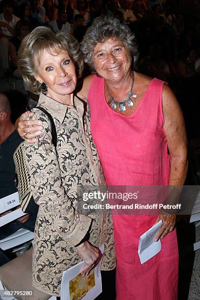 Lily Safra and President of Ramatuelle Festival Jacqueline Franjou attend the 'Madame Foresti' show of Humorist Florence Foresti during the 31th...